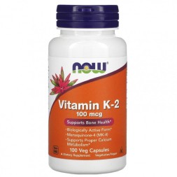 Товары для здоровья, спорта и фитнеса NOW Vitamin K-2 100mcg   (100 vcaps)
