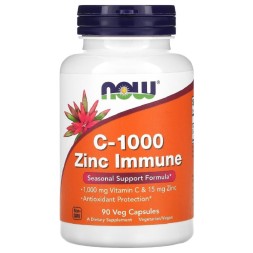 Цинк NOW C-1000 Zinc Immune   (90 vcaps)